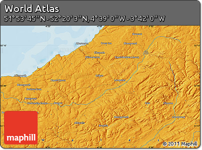 Political Map of the Area around 52° 6' 54" N, 4° 10' 30" W