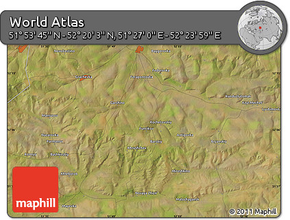 Satellite Map of the Area around 52° 6' 54" N, 51° 55' 29" E