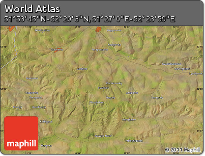 Satellite Map of the Area around 52° 6' 54" N, 51° 55' 29" E