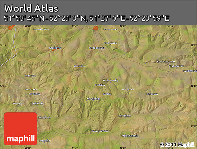 Satellite Map of the Area around 52° 6' 54" N, 51° 55' 29" E