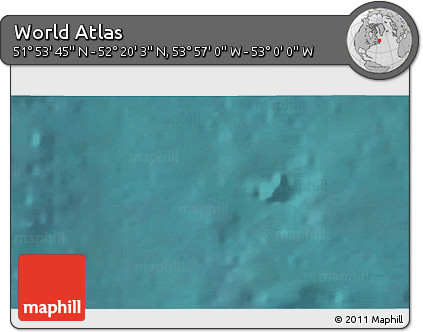 Satellite 3D Map of the Area around 52° 6' 54" N, 53° 28' 30" W