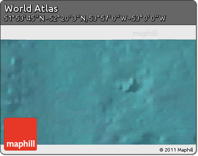 Satellite 3D Map of the Area around 52° 6' 54" N, 53° 28' 30" W