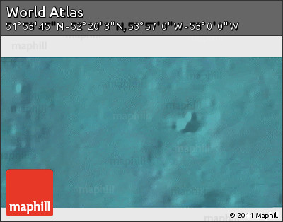 Satellite 3D Map of the Area around 52° 6' 54" N, 53° 28' 30" W
