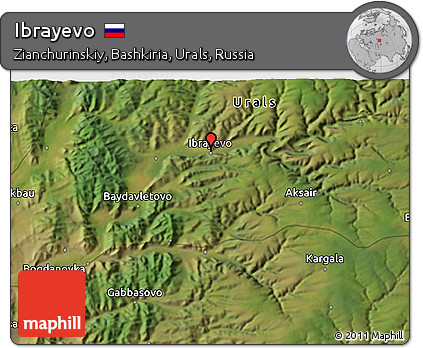 Satellite 3D Map of Ibrayevo