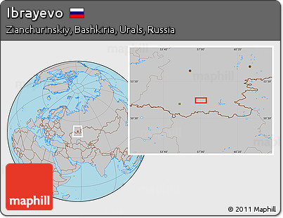 Gray Location Map of Ibrayevo
