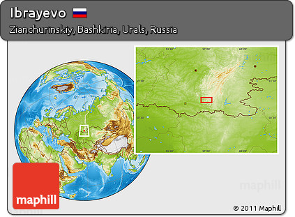 Physical Location Map of Ibrayevo