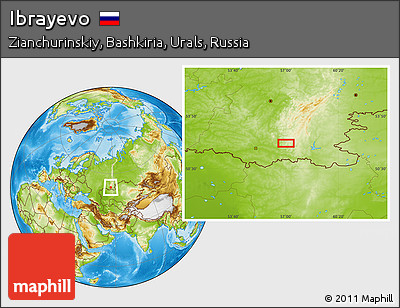 Physical Location Map of Ibrayevo