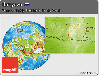 Physical Location Map of Ibrayevo