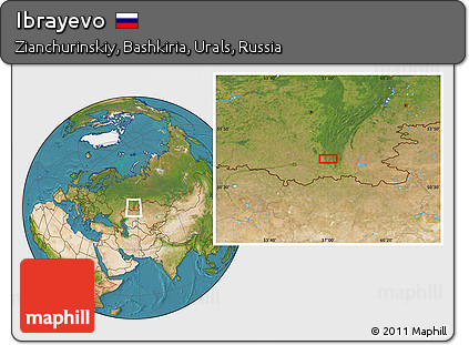Satellite Location Map of Ibrayevo