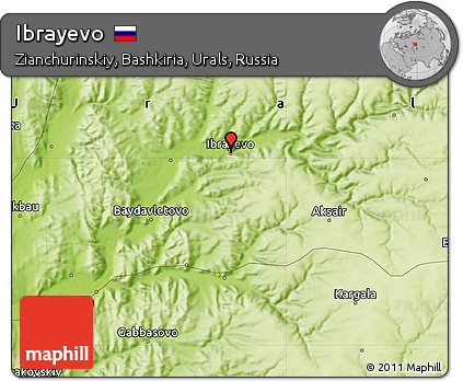 Physical Map of Ibrayevo