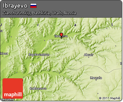 Physical Map of Ibrayevo