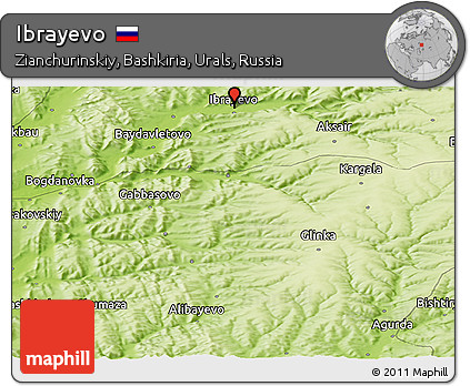 Physical Panoramic Map of Ibrayevo
