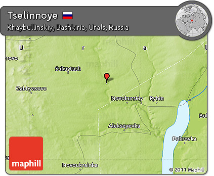 Physical Map of Tselinnoye