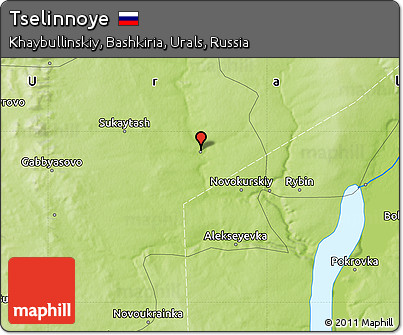 Physical Map of Tselinnoye