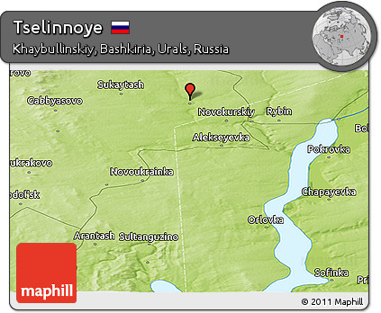 Physical Panoramic Map of Tselinnoye