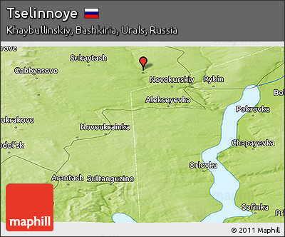 Physical Panoramic Map of Tselinnoye