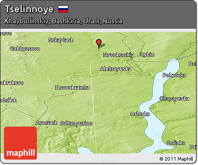 Physical Panoramic Map of Tselinnoye