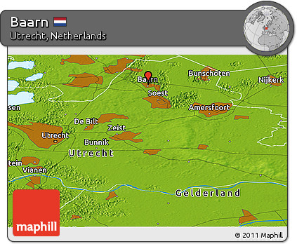 Physical Panoramic Map of Baarn