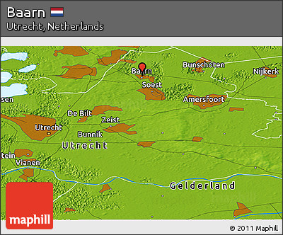 Physical Panoramic Map of Baarn