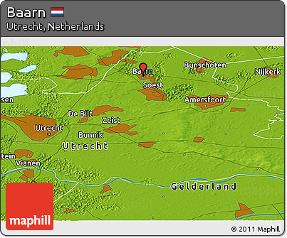Physical Panoramic Map of Baarn
