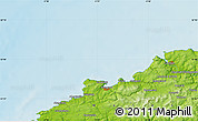 Physical Map of the area around 52° 6' 54" N, 5° 1' 30" W