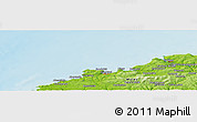 Physical Panoramic Map of the area around 52° 6' 54" N, 5° 1' 30" W