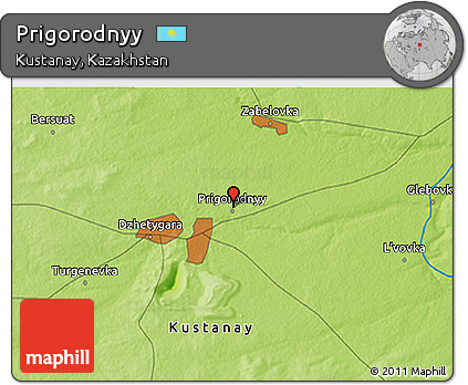 Physical 3D Map of Prigorodnyy