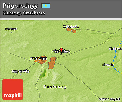 Physical 3D Map of Prigorodnyy