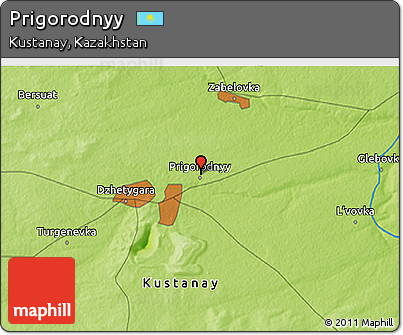 Physical 3D Map of Prigorodnyy