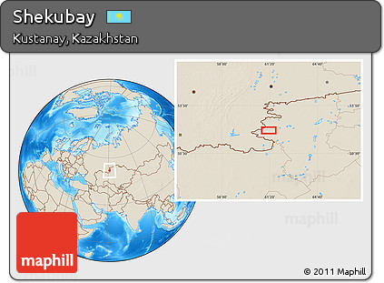 Shaded Relief Location Map of Shekubay