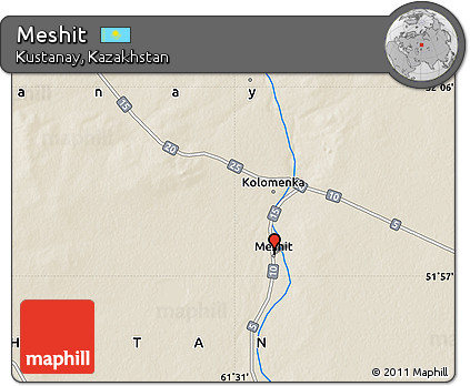 Shaded Relief Map of Meshit