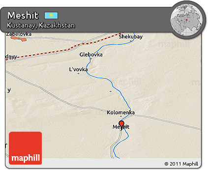 Shaded Relief Panoramic Map of Meshit