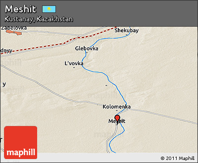 Shaded Relief Panoramic Map of Meshit