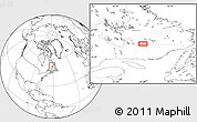 Blank Location Map of the area around 52° 6' 54" N, 61° 58' 30" W