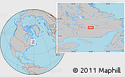 Gray Location Map of the area around 52° 6' 54" N, 61° 58' 30" W