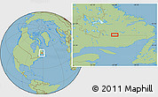 Savanna Style Location Map of the area around 52° 6' 54" N, 61° 58' 30" W