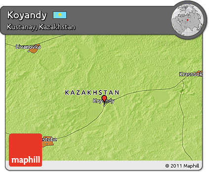 Physical 3D Map of Koyandy
