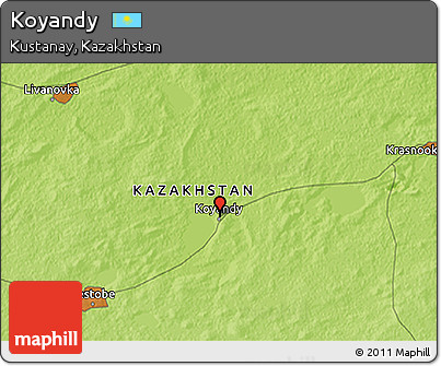 Physical 3D Map of Koyandy