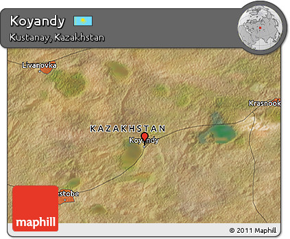 Satellite 3D Map of Koyandy