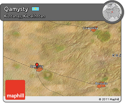 Satellite 3D Map of Qamysty