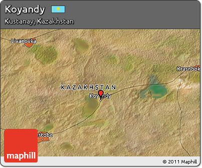 Satellite 3D Map of Koyandy