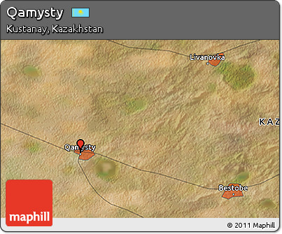 Satellite 3D Map of Qamysty