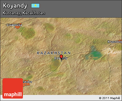 Satellite 3D Map of Koyandy
