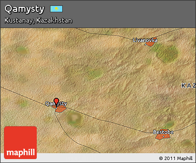 Satellite 3D Map of Qamysty