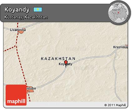 Shaded Relief 3D Map of Koyandy