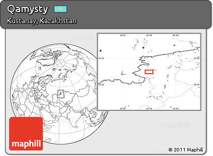 Blank Location Map of Qamysty