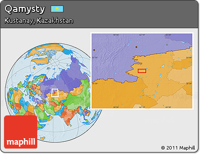 Political Location Map of Qamysty