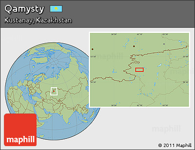 Savanna Style Location Map of Qamysty