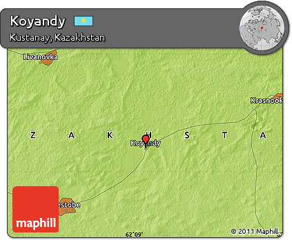 Physical Map of Koyandy