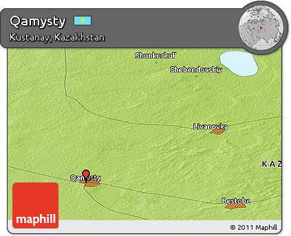 Physical Panoramic Map of Qamysty